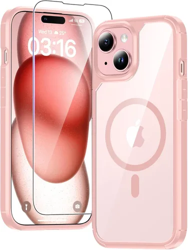 Miniatura 127 de TAURI Funda magnética 2 en 1 transparente para iPhone 14 Pro, compatible con Magsafe [no amarillenta] con protector de pantalla, protección de grado