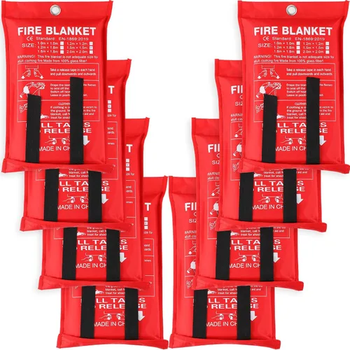Miniatura 9 de Jerify Paquete de 8 mantas de fuego para el hogar, manta de emergencia contra incendios de 47 x 47 pulgadas, manta de fibra de vidrio, protección