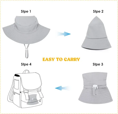 Miniatura 3 de Zando Toddler Sun Hat for Baby Sun Hats UPF 50+ Adjustable Baby Sun Protection Bucket Hat Toddler Bucket Hats for Boys Girls