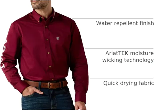 Miniatura 97 de Ariat Camisa de sarga con logotipo del equipo para hombre