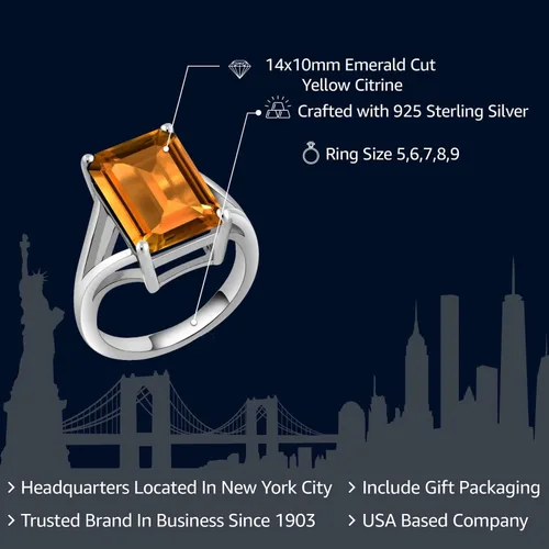 Miniatura 81 de Gem Stone King Anillo de compromiso solitario con piedra preciosa de corte esmeralda de 0.551 x 0.394 in para mujer, plata de ley 925, anillo