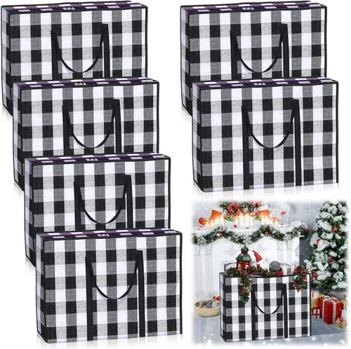 6 bolsas de almacenamiento de Navidad extra grandes, 27 x 20 pulgadas, organizador de alta resistencia, bolsa de almacenamiento de Navidad de gran