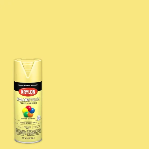 Miniatura 2 de Krylon K05507007 COLORmaxx Pintura en aerosol y base para uso en interiores y exteriores, color amarillo brillante, 12 onzas (paquete de 1)