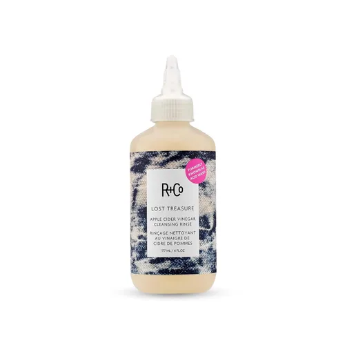 R+Co Lost Treasure - Enjuague limpiador de vinagre de sidra de manzana, brillo dramático, suaviza el cabello, conserva el color, vegano y libre de