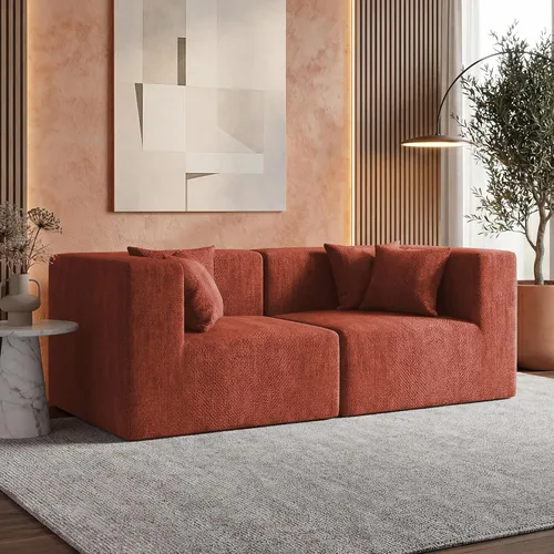 Miniatura 35 de MONVANE 55.5" Convertible Loveseat Sofa, 2-in-1 Boneless Sleeper Sofa Bed Futon Couch with Storage Pocket, Comfy Chenille Deep Seat Boneless Couch