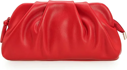 Miniatura 11 de CHARMING TAILOR Bolso tipo sobre elegante de cuero vegano suave con pliegues de PU para mujer