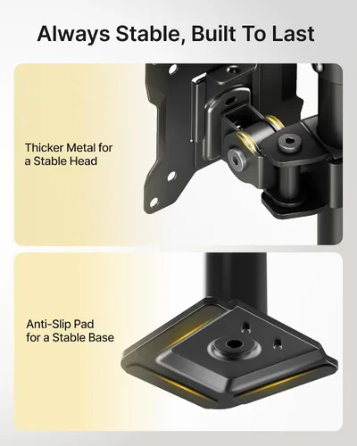 Miniatura 7 de monTEK Soporte Vertical Estable para Dos Monitores, Soporte de Escritorio Apilado para Dos Pantallas de 17-32 Pulgadas, Brazo de Movimiento Completo