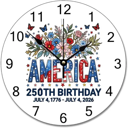 Miniatura 34 de Reloj de pared de madera rústica personalizado de 10 pulgadas, silencioso sin tictac, funciona con pilas, para sala de estar, dormitorio, cocina, En