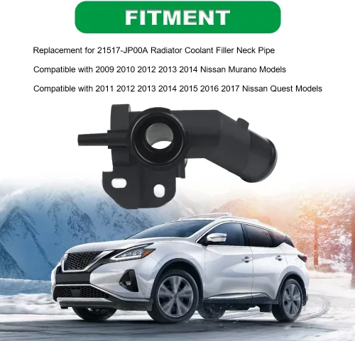 Miniatura 2 de Cuello de relleno de refrigerante para radiador compatible con Nissan Murano 2009-2014, Questx 2011-2017 Reemplazo para 21517-JP00A