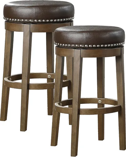 Miniatura 18 de Lexicon Blueridge Taburete giratorio de altura de comedor (juego de 2), 19.5 pulgadas SH, negro