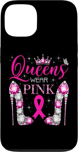 Miniatura 7 de iPhone 12 Pro Max Queens Wear Rosa Concientización del Cáncer de Mama Estuche con Cinta Rosa