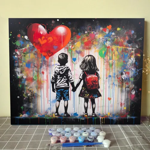 Miniatura 23 de Angel Girl - Pintura por números para adultos, corona de rosas rosadas, pintura al óleo digital, pintura acrílica, kit de pintura linda para niñas