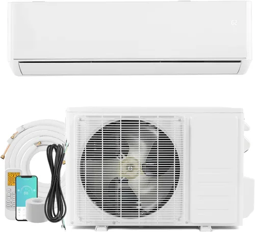 Bonnlo Sistema de calefacción mini split de 12,000 BTU con inventor, 23 SEER 115V de ahorro de energía sin conductos de aire acondicionado con