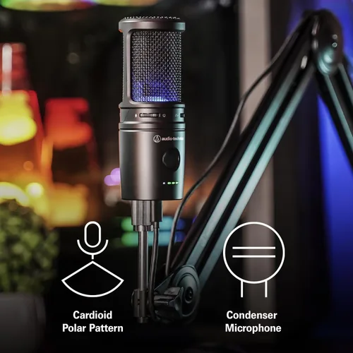 Miniatura 5 de Audio-Technica Micrófono de condensador USB AT2020USBXP, con DSP