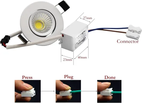 Miniatura 4 de Foco LED Downlight 110V regulable 3WCOB CRI80 Lámpara LED de 2 pulgadas, luces de abajo, ajustable, accesorio de iluminación empotrada e iluminación