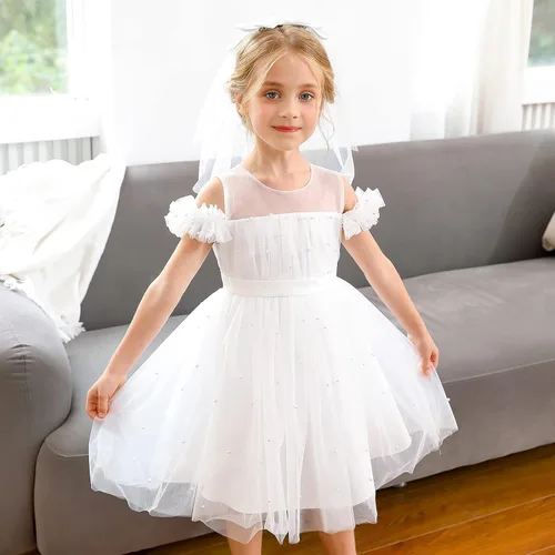 Miniatura 6 de Gripooaven Vestidos de flores para niñas de 3 a 8 años para cumpleaños, boda, fiesta, Amarillo
