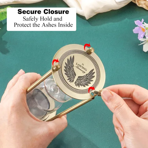 Miniatura 6 de Urna mediurma de reloj de arena para cenizas para cenizas para hombres y mujeres, urna de cremación para cenizas, urna conmemorativa de recuerdo