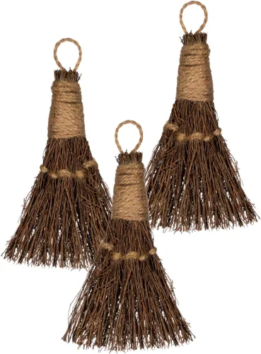 Miniatura 6 de Escoba de canela, aroma a canela, 6 pulgadas (paquete de 3), mini escoba decorativa para protección de puerta 03 Paquete