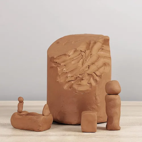Miniatura 2 de Deouss Arcilla de Cerámica Terra Cotta de 10 libras - Cono 06, Ideal para Torno de Alfarero, Construcción Manual, Cocción, Escultura, Principiantes