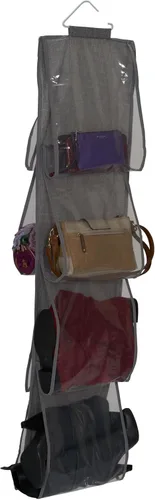 Miniatura 2 de Household Essentials Organizador de bolsos colgantes, 8 bolsillos, almacenar bolsos, carteras, embragues y más, se cuelga fácilmente en el armario