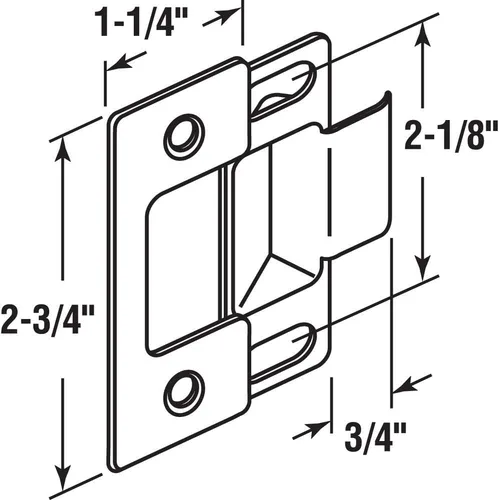 Miniatura 2 de Prime-Line U 10278 - Cerradura de puerta ajustable de dos piezas, cromada (paquete individual)