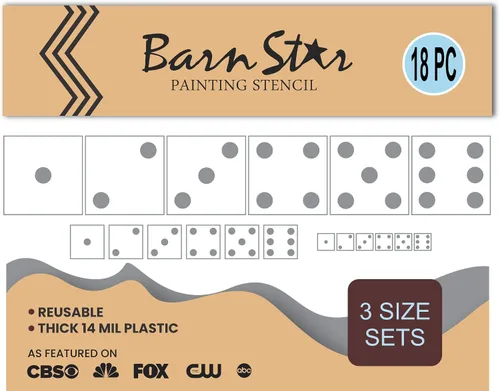 Barn Star Juego de plantillas de dados para pintar, 3 tamaños, juego de dados de patio, pinta tus propios dados - Juego de dados gigantes de madera