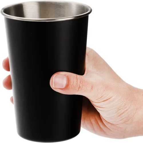 Miniatura 4 de Tosnail Paquete de 6 vasos de acero inoxidable de 16 onzas, vasos de metal irrompibles para niños, adultos