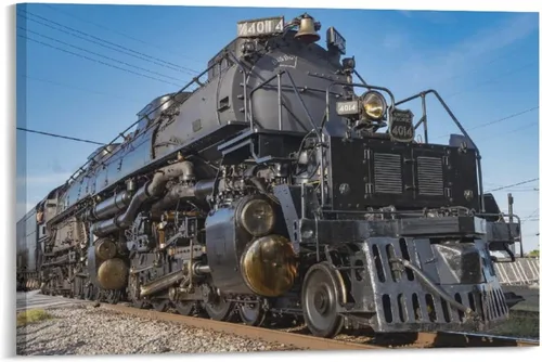 Union Pacific 4014 - Póster de lona de tren de locomotora para niño grande, decoración de dormitorio, paisaje deportivo, oficina, habitación,
