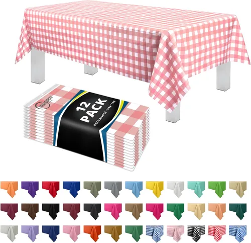Miniatura 39 de Mantel de plástico de alta calidad - 54 in. x 108 pulgadas. Grandipity - Mantel rectangular (6 y 12 unidades), Agua (Aqua)