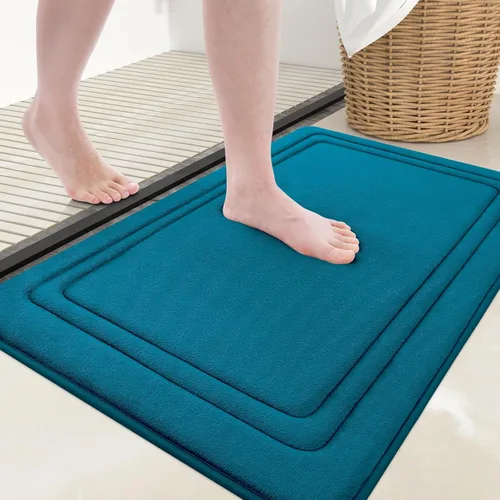 Miniatura 16 de Grandaily Alfombra de baño de espuma viscoelástica de 24 x 16 pulgadas, ultrasuave, antideslizante y absorbente, lavable a máquina, cómoda alfombra