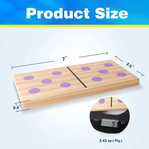 Miniatura 6 de GSE Games & Sports Expert Dominó grande de madera con puntos multicolores, juego de dominó de 28 piezas de 7 x 3.5 pulgadas con bolsa