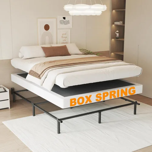 Miniatura 5 de NHODIR Base de cama de metal resistente de 5 pulgadas con resorte, sin ruido y sin herramientas, fácil montaje, base de soporte de colchón para cama