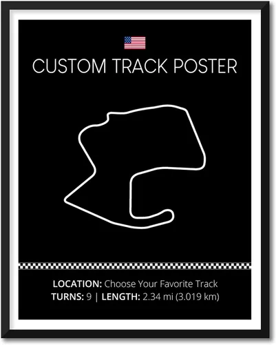 Miniatura 13 de Póster personalizable para pista de carreras, impresión personalizable hecha a mano, estilo 1, impresión metálica negra de 8 x 10 pulgadas
