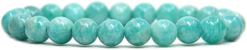Miniatura 36 de Amandastone Pulsera elástica de cuentas redondas de 0.315 in con piedras preciosas naturales de 7 pulgadas