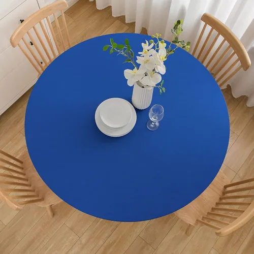 Miniatura 27 de Wolkemer Mantel Redondo Ajustado de 2 Pies de Spandex Elástico Cubierta para Mesa de Cóctel Borde Elástico Negro Cubierta Superior de Mesa
