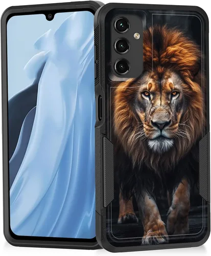 Miniatura 151 de Funda para Galaxy A14 5G, resistente de doble capa híbrida de policarbonato duro, goma suave, a prueba de golpes, funda protectora resistente