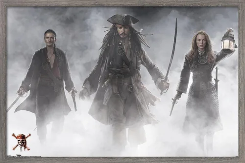 Trends International Disney Pirates of the Caribbean: At World's End - Póster de pared de grupo, 14.725 x 22.375 pulgadas, versión enmarcada de