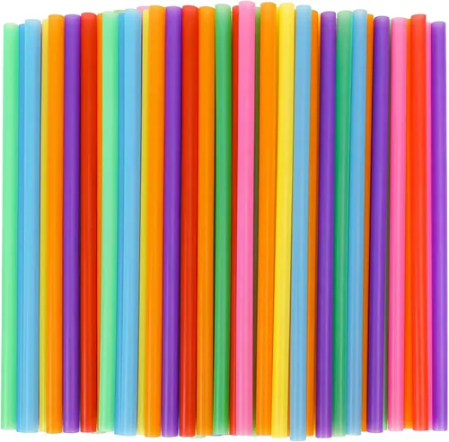 Tomnk Paquete de 120 pajitas para batidos, pajitas de 10.3 pulgadas desechables, pajitas de plástico para batidos en varios colores brillantes