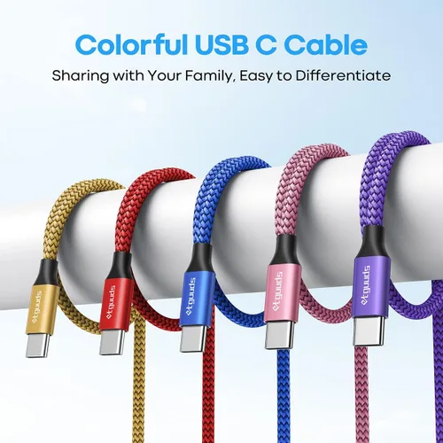 Miniatura 7 de etguuds Cable USB C corto de 1 pie, paquete de 5 cables de carga USB a USB C, cable de carga rápida tipo C para iPhone 17 16 15 Pro Max Plus 17 Air