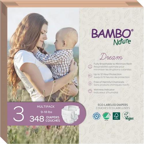 Miniatura 26 de Bambo Nature Pañales hipoalergénicos Dream Baby, pañales sostenibles con etiqueta ecológica de primera calidad, protección mejorada contra fugas