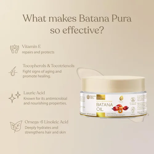 Miniatura 4 de Aceite de batana 100% crudo prensado en frío, potente aceite natural para el crecimiento del cabello y curación de la piel, certificado orgánico