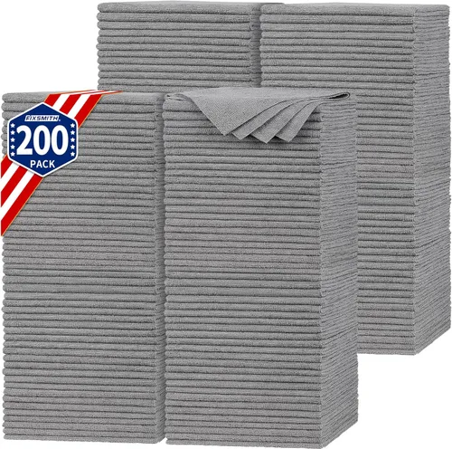 Miniatura 16 de FIXSMITH Paño de Limpieza de Microfibra - Paquete de 48, Toallas de Limpieza Multifuncionales, Tamaño: 12 x 16 pulgadas, Trapos de Limpieza 3