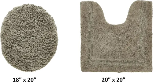 Miniatura 2 de Better Trends Alfombra de Inodoro en Forma de U Cubierta de Asiento de Inodoro de Lujo 100% Algodón Absorbente de Agua, Cubierta de Tapa Reversible