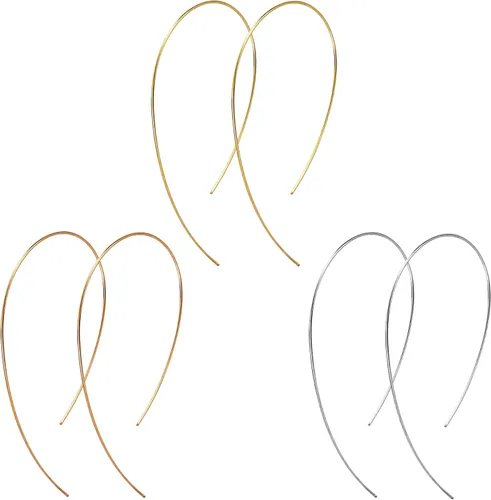 3 pares de aretes de aro grandes y finos, chapados en oro de 18 quilates, ligeros, minimalistas, súper delgados, aretes de aro de baloncesto grandes