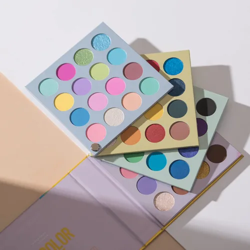 Miniatura 2 de Paleta de sombra de ojos de maquillaje para cara completa, 64 colores pigmentados, sombra de ojos para ojos, brillo mate vegano colorido 4 tonos en 1