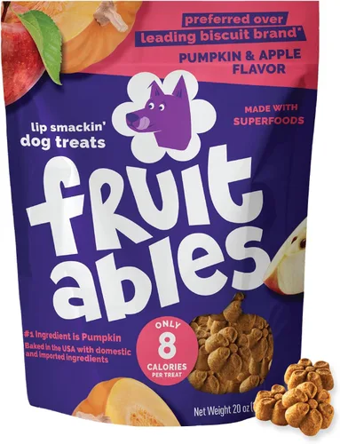 Miniatura 29 de Fruitables Golosinas horneadas para perros, golosinas saludables de calabaza para perros, bajas en calorías y deliciosas, sin trigo, maíz o soja