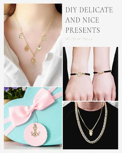 Miniatura 7 de JIALEEY Venta al por mayor a granel 50 piezas mezcladas de oro encantos colgantes DIY para collar pulsera joyería fabricación y artesanía, Zinc