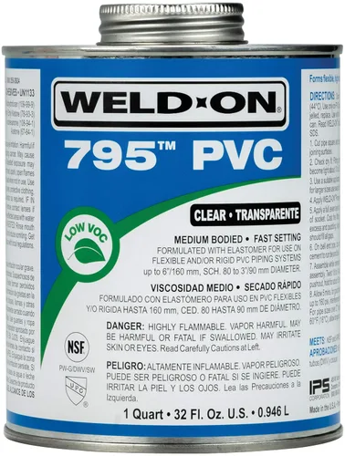 Miniatura 6 de Weld-On 10853 747 Pool 'R Spa - Cemento solvente de PVC de cuerpo medio de alta resistencia, ajuste extremadamente rápido y bajo contenido