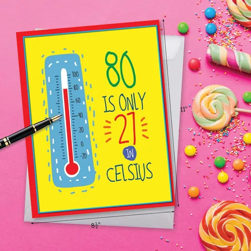 Miniatura 3 de NobleWorks - Tarjeta de felicitación de cumpleaños número 80 grande y divertida de 8.5 x 11 pulgadas con sobre (paquete de 1) grande Jumbo 80