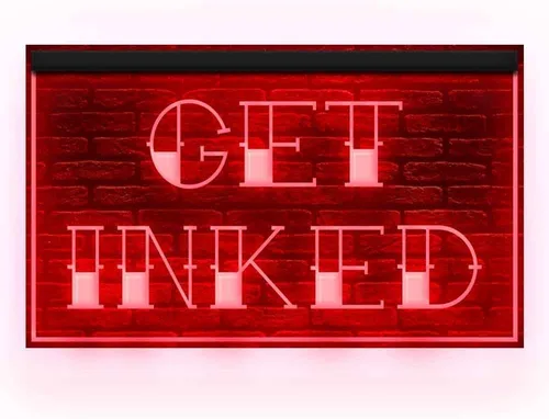 Miniatura 5 de 100020 Get Inked Tattoo Piercing Shop Display LED Light Neon Sign (12 x 8 pulgadas, morado)